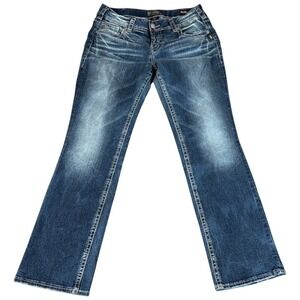 Silver Jeans Co. Suki Mid Straight Jeans Womens 30x30 (32x29.5) Blue Medium Wash